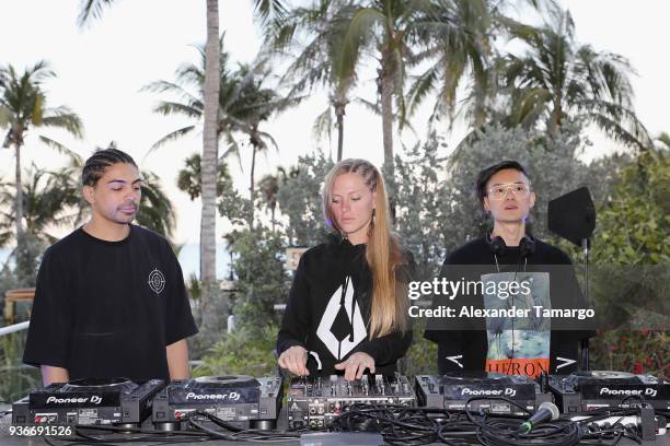 Autograf and Nora En Pure perform during SiriusXM's "House Of Chill" Miami Music Week Party At The Faena Hotel on March 22, 2018 in Miami Beach City.