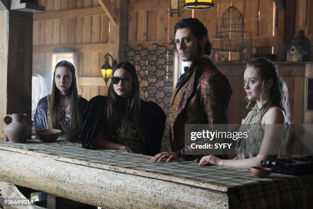 The Fillorian Candidate" Episode 312 -- Pictured: Brittany Curan as Fen, Summer Bishil as Margo Hanson, Hale Appleman as Eliot Waugh, Madeleine...