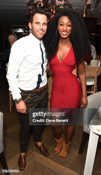 James O'Keefe and Beverley Knight attends Beverley Knight's birthday party at The May Fair Hotel on March 22, 2018 in London, England.