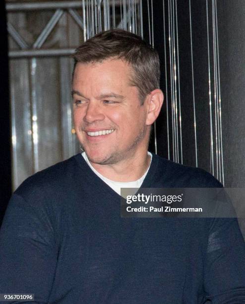 Actor Matt Damon attends "Water Ripples" By Stella Artois Art Installation Unveiling at Grand Central Terminal on March 22, 2018 in New York City.