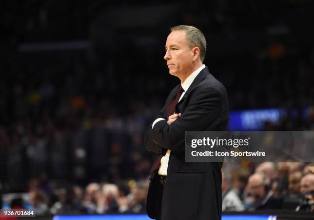 Head Coach Billy Kennedy of the Texas A&M Aggies during the NCAA Division I Men's Championship Sweet Sixteen round basketball game between the...