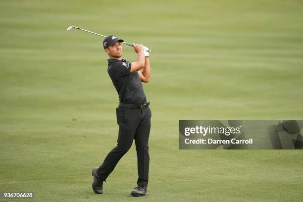 Xander Schauffele of the United States plays a shot on the 15th hole during the second round of the World Golf Championships-Dell Match Play at...