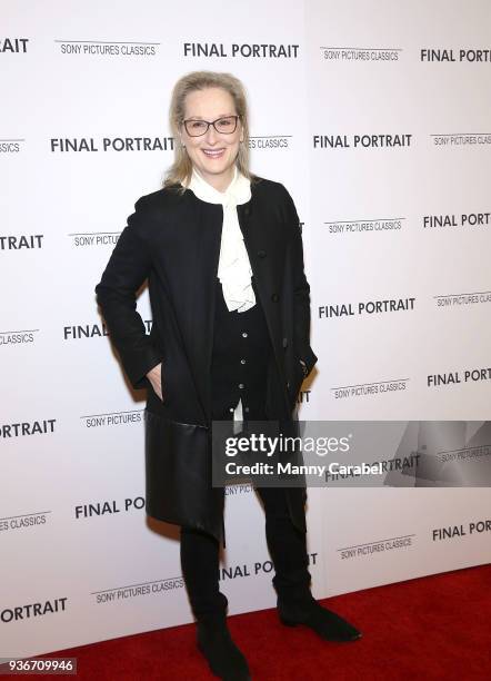 Meryl Streep attends the "Final Portrait" New York Screening at Guggenheim Museum on March 22, 2018 in New York City.