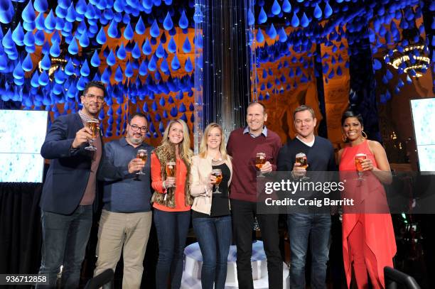 Harry Lewis, Vice President, Stella Artois, Miguel Patricio, CMO, AB InBev, Cassie Mabery and Lauren Hamilton of Capital Eagle, Water.org Co-Founders...