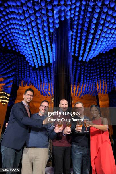 Water.org Co-Founders Matt Damon and Gary White, Harry Lewis, Vice President, Stella Artois, Miguel Patricio, CMO, AB InBev, and journalist Tamron...