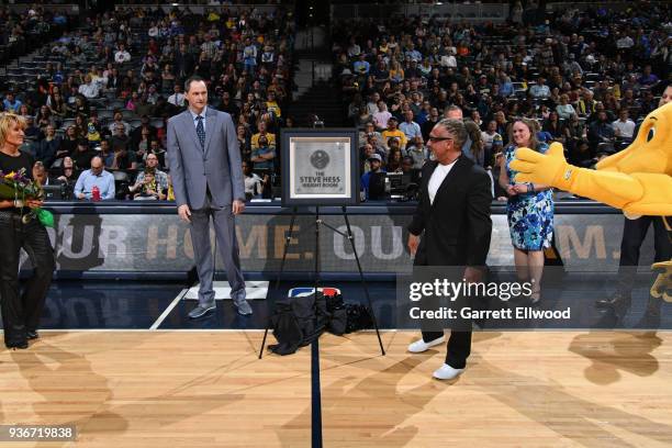 Steve Hess is seen during the game between the Detroit Pistons and the Denver Nuggets on March 15, 2018 at the Pepsi Center in Denver, Colorado. NOTE...