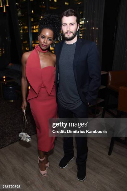 Krystal Brown and Cameron Moir attend the after party for the screening of "Midnight Sun" at The Skylark on March 22, 2018 in New York City.