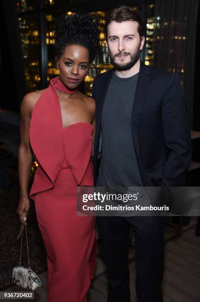 Krystal Brown and Cameron Moir attend the after party for the screening of "Midnight Sun" at The Skylark on March 22, 2018 in New York City.