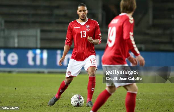 Mathias Zanka Jorgensen of Denmark during the international friendly match between Denmark and Panama at Brondby Stadion on March 22, 2018 in...