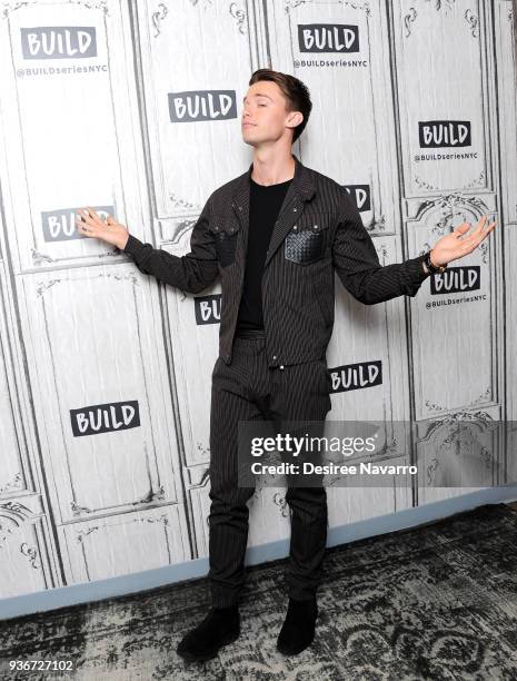 Actor Patrick Schwarzenegger visits Build Series to discuss the film 'Midnight Sun' at Build Studio on March 22, 2018 in New York City.