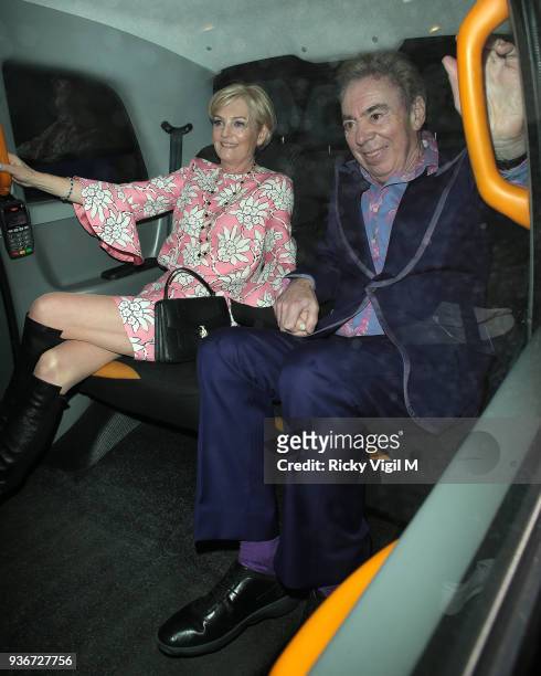 Andrew Lloyd Webber celebrates his birthday party with wife Madeleine Gurdons at The Theatre Royal, Drury Lane on March 22, 2018 in London, England.