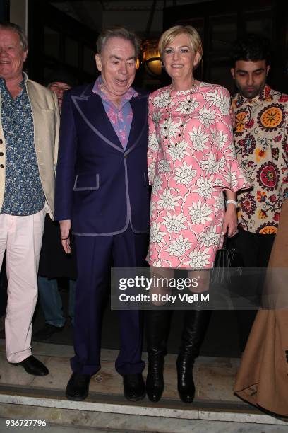 Andrew Lloyd Webber celebrates his birthday party with wife Madeleine Gurdons at The Theatre Royal, Drury Lane on March 22, 2018 in London, England.