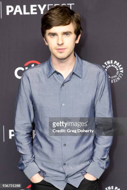 Actor Freddie Highmore attends the 2018 PaleyFest Los Angeles - ABC's "The Good Doctor" at Dolby Theatre on March 22, 2018 in Hollywood, California.
