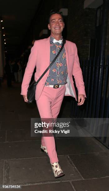 Craig Revel Horwood seen attending Lord Andrew Lloyd Webber - birthday party at The Theatre Royal, Drury Lane on March 22, 2018 in London, England.