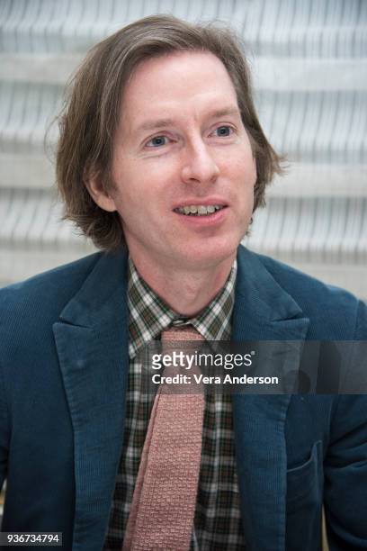 Wes Anderson at the "Isle of Dogs" Press Conference at the Peninsula Hotel on March 21, 2018 in New York City.