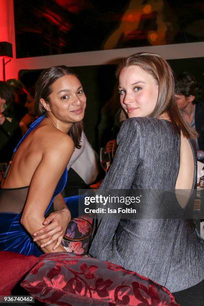 German actress Taneschia Abt and German actress Sonja Gerhardt during the Reemtsma Liberty Award 2018 on March 22, 2018 in Berlin, Germany.