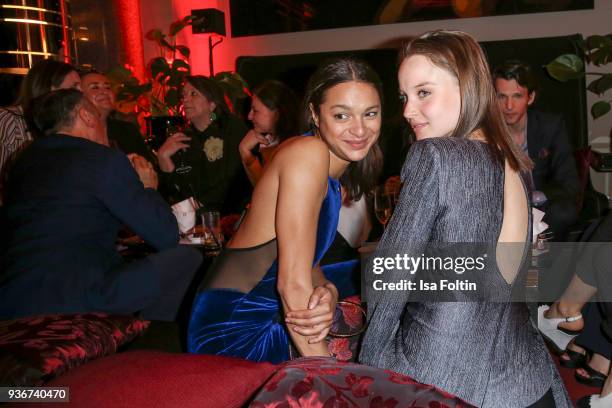 German actress Taneschia Abt and German actress Sonja Gerhardt during the Reemtsma Liberty Award 2018 on March 22, 2018 in Berlin, Germany.