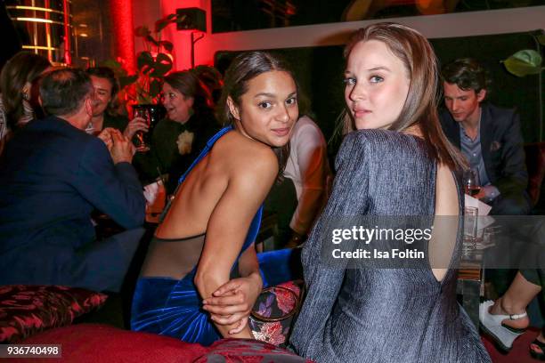 German actress Taneschia Abt and German actress Sonja Gerhardt during the Reemtsma Liberty Award 2018 on March 22, 2018 in Berlin, Germany.