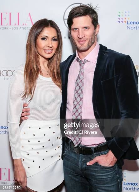 Tabasum Mir and Andy Peeke attend the Bella New York's Influencer Cover Party at Mr. Jones on March 22, 2018 in New York City.