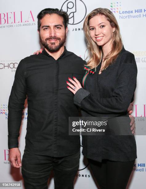 Monte Bezell and Karina Kudzina attend the Bella New York's Influencer Cover Party at Mr. Jones on March 22, 2018 in New York City.