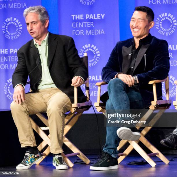 David Shore, and Daniel Dae Kim attend the panel discussion at the 2018 PaleyFest Los Angeles - ABC's "The Good Doctor" Dolby Theatre on March 22,...