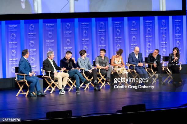 Moderator George Pennacchio, David Shore, Daniel Dae Kim, Freddie Highmore, Nicholas Gonzalez, Antonia Thomas, Richard Schiff, Hill Harper and Tamlyn...