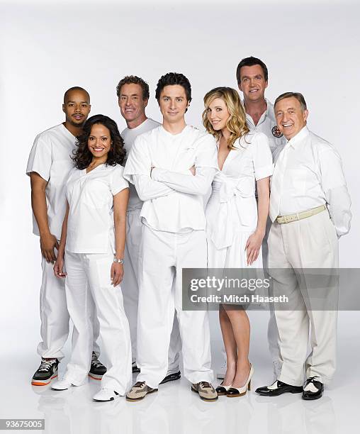 Scrubs" stars Donald Faison as "Chris Turk," Judy Reyes as "Nurse Carla Espinosa," John C. McGinley as "Dr. Phil Cox," Zach Braff as "John 'J.D.'...