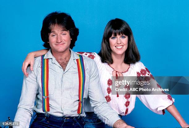 Gallery - Season One - 5/24/1978, Robin Williams stars as Mork, a comedic alien who travels to Earth from his planet Ork in a large egg-shaped space...