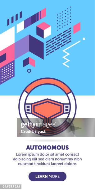 autonomous car banner - driverless car stock illustrations