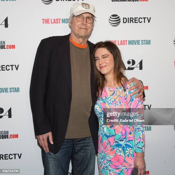 Chevy Chase and Caley Leigh Chase arrive to A24 And DirecTV's "The Last Movie Star" Premiere at the Egyptian Theatre on March 22, 2018 in Hollywood,...