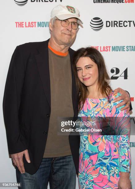 Chevy Chase and Caley Leigh Chase arrive to A24 And DirecTV's "The Last Movie Star" Premiere at the Egyptian Theatre on March 22, 2018 in Hollywood,...