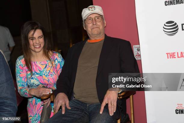 Chevy Chase and Caley Leigh Chase arrives to A24 And DirecTV's "The Last Movie Star" Premiere at the Egyptian Theatre on March 22, 2018 in Hollywood,...