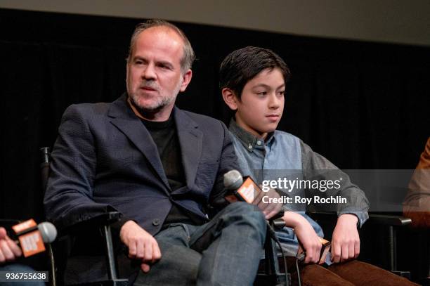 Jeremy Dawson and Koyu Rankin discusses "Isle Of Dogs" during the New York Screening Q&A at The Film Society of Lincoln Center, Walter Reade Theatre...