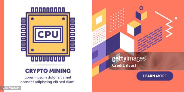cryptocurrency mining banner - silicon stock illustrations