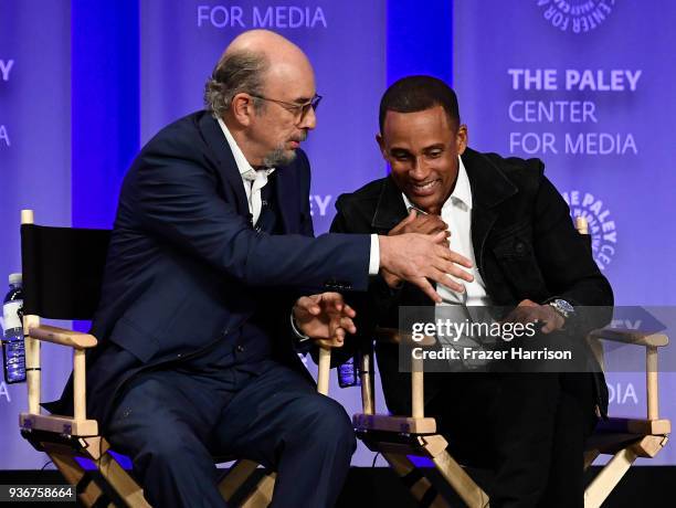 Richard Schiff and Hill Harper attends The Paley Center For Media's 35th Annual PaleyFest Los Angeles - "The Good Doctor" at Dolby Theatre on March...