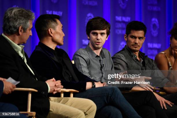 David Shore, Daniel Dae Kim, Freddie Highmore, Nicholas Gonzalez attend The Paley Center For Media's 35th Annual PaleyFest Los Angeles "The Good...