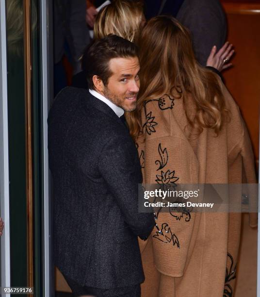 Ryan Reynolds arrives to the 'Final Portrait' New York screening at Guggenheim Museum on March 22, 2018 in New York City.