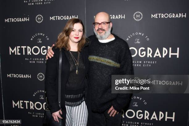 Amber Tamblyn and David Cross attend the Metrograph 2nd Anniversary Party at Metrograph on March 22, 2018 in New York City.