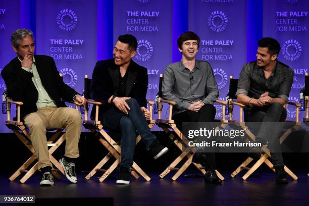 David Shore, Daniel Dae Kim, Freddie Highmore, Nicholas Gonzalez attend The Paley Center For Media's 35th Annual PaleyFest Los Angeles "The Good...