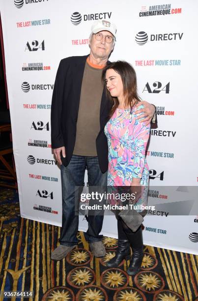 Actor Chevy Chase and Caley Leigh Chase attend the Los Angeles premiere of "The Last Movie Star" at the Egyptian Theatre on March 22, 2018 in...