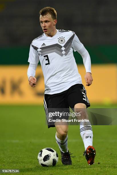 Lukas Klostermann of Germany U21 in action during the 2019 UEFA Under 21 qualification match between U21 Germany and U19 Israel at Eintracht Stadion...