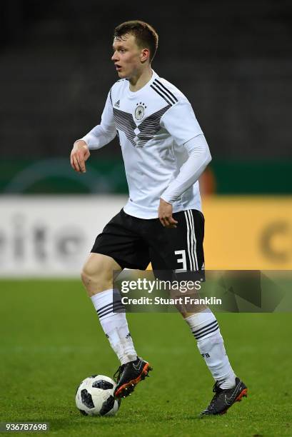 Lukas Klostermann of Germany U21 in action during the 2019 UEFA Under 21 qualification match between U21 Germany and U19 Israel at Eintracht Stadion...