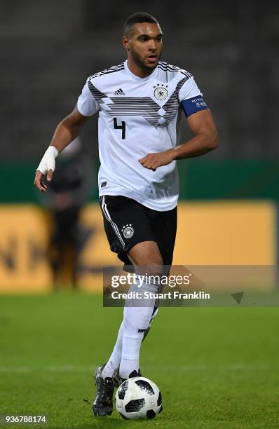 Jonathan Tah of Germany U21 in action during the 2019 UEFA Under 21 qualification match between U21 Germany and U19 Israel at Eintracht Stadion on...