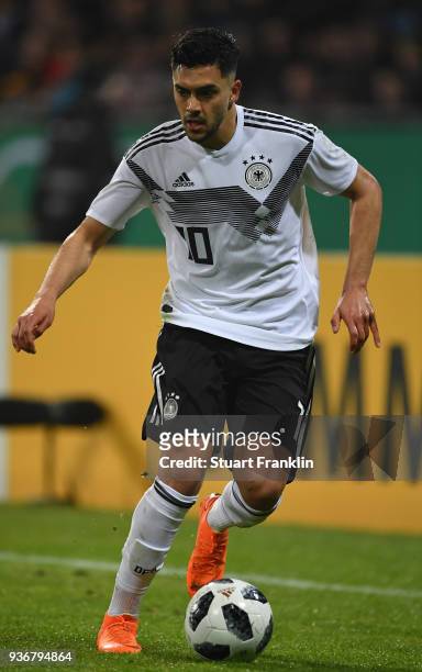 Nadiem Amiri of Germany U21 in action during the 2019 UEFA Under 21 qualification match between U21 Germany and U19 Israel at Eintracht Stadion on...