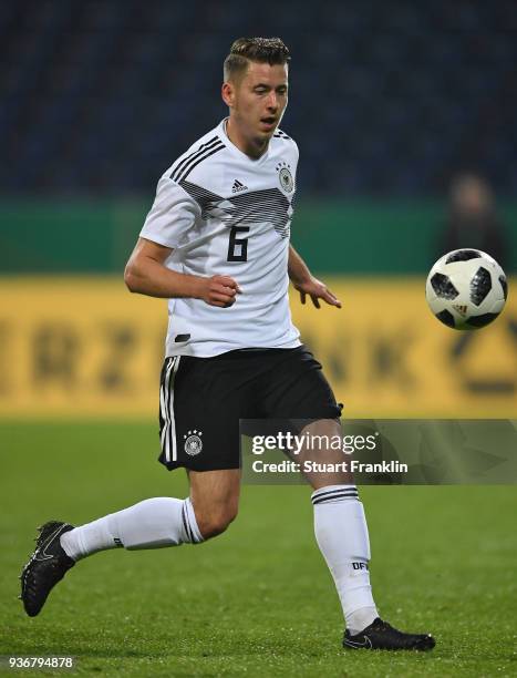 Waldemar Anton of Germany U21 in action during the 2019 UEFA Under 21 qualification match between U21 Germany and U19 Israel at Eintracht Stadion on...