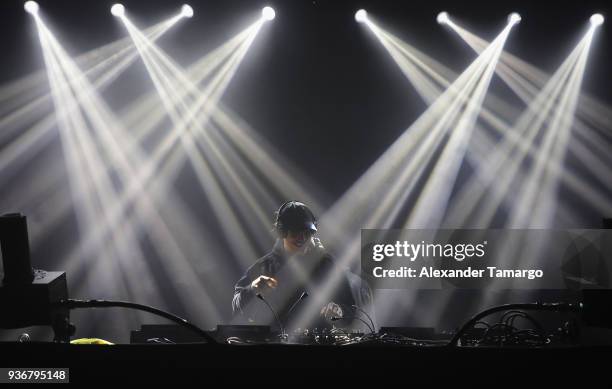 Diplo performs on stage during the Diplo Launch of His Exclusive SiriusXM Channel Diplo's Revolution At The Faena Theater on March 22, 2018 in Miami...