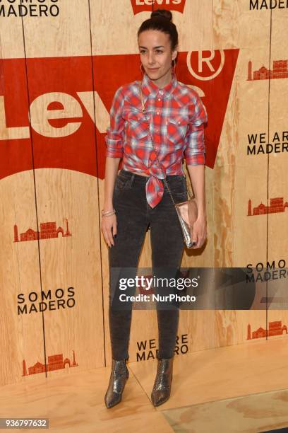 Actress Cecilia Suarez is seen arriving at the red carpet for opening of the store Levi's in the Historic Center of the City of mexico on March 22,...