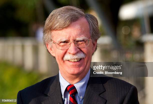 John Bolton, former U.S. Ambassador to the United Nations and senior fellow at the American Enterprise Institute, pauses during a television...