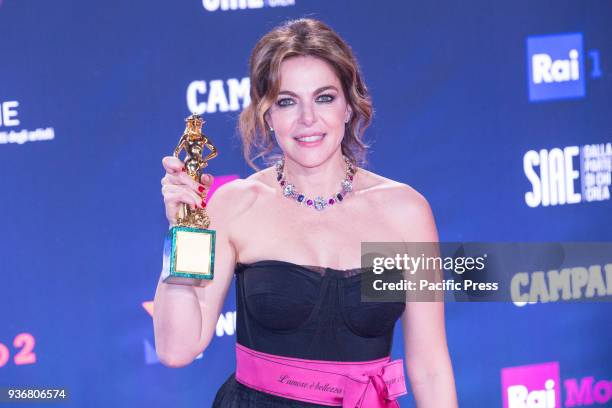 Claudia Gerini, winner of the David di Donatello for non-leading actress.