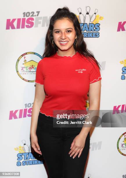 Amber Romero attends A Place Called Home's 12th Annual Stars & Strikes Celebrity Bowling Event at PINZ Bowling & Entertainment Center on March 22,...